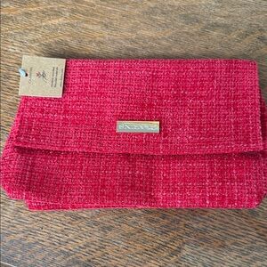 Clarins Vibrant Red Textured Clutch. GORGEOUS